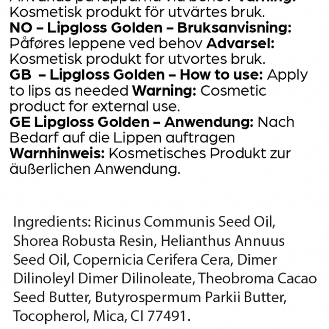 Lipgloss Golden - Vegan & Natural Shine, Made in DK - Lilia Copenhagen