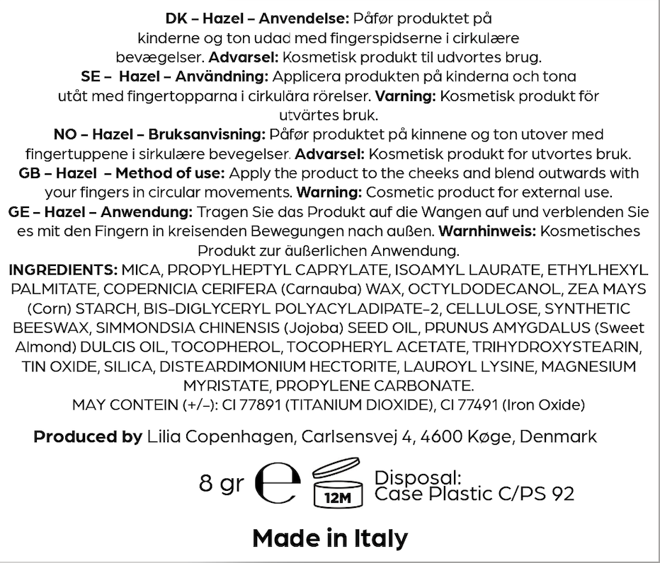 Creamy Highlighter Hazel - Vegan & Natural, Paraben - Free, Made in EU - Lilia Copenhagen