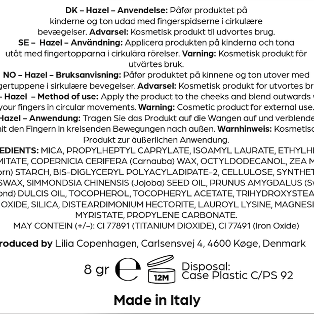 Creamy Highlighter Hazel - Vegan & Natural, Paraben - Free, Made in EU - Lilia Copenhagen