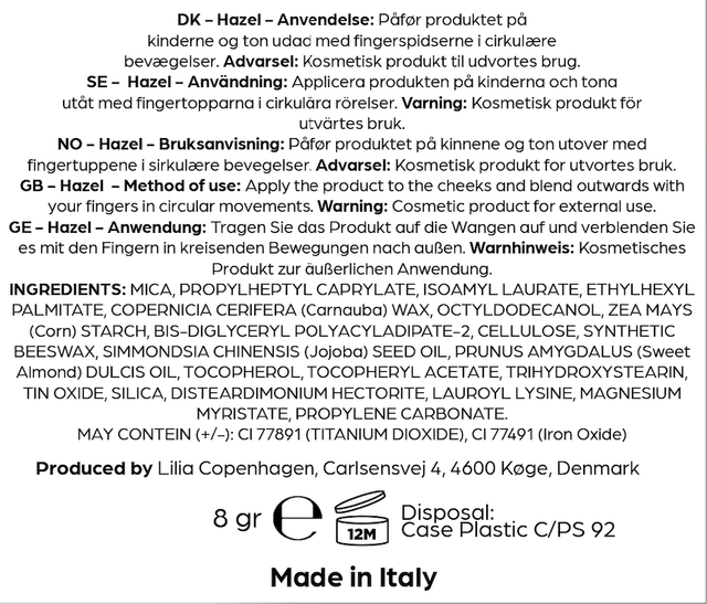 Creamy Highlighter Hazel - Vegan & Natural, Paraben - Free, Made in EU - Lilia Copenhagen