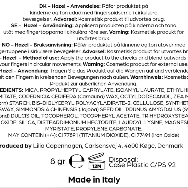 Creamy Highlighter Hazel - Vegan & Natural, Paraben - Free, Made in EU - Lilia Copenhagen