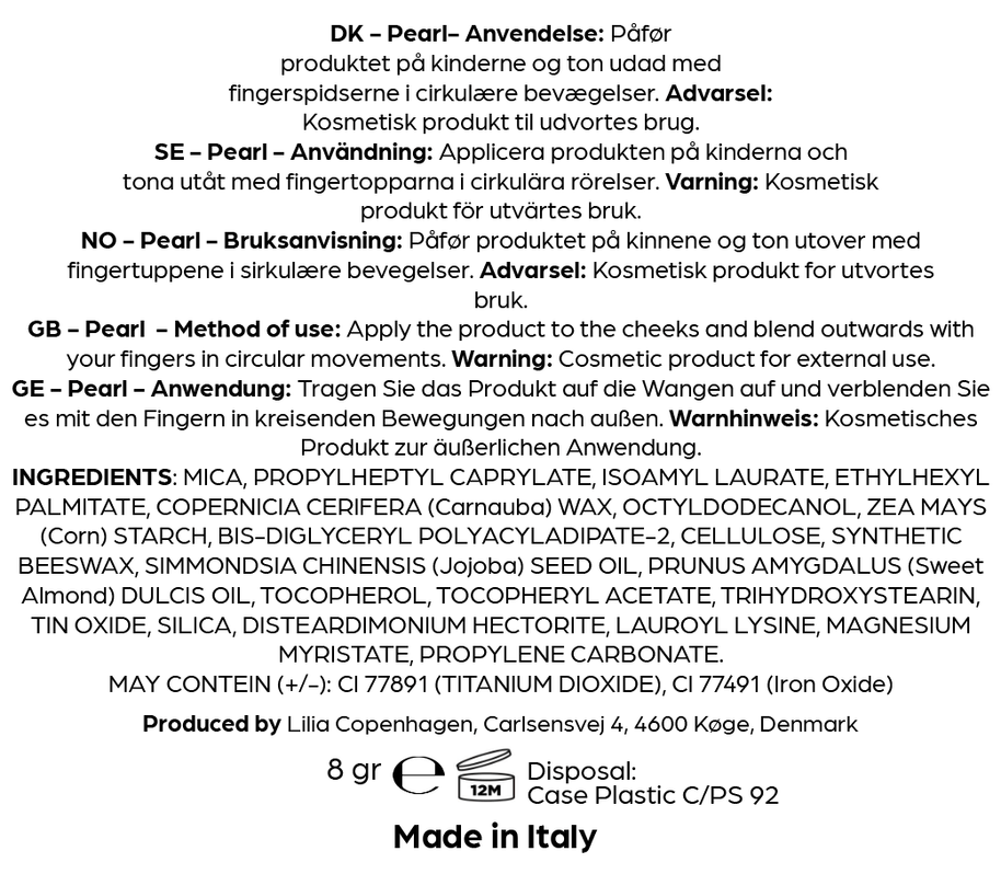 Creamy Highlighter Pearl - Vegan & Natural, Paraben - Free, Made in EU - Lilia Copenhagen