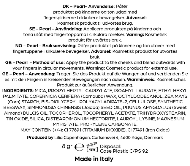 Creamy Highlighter Pearl - Vegan & Natural, Paraben - Free, Made in EU - Lilia Copenhagen