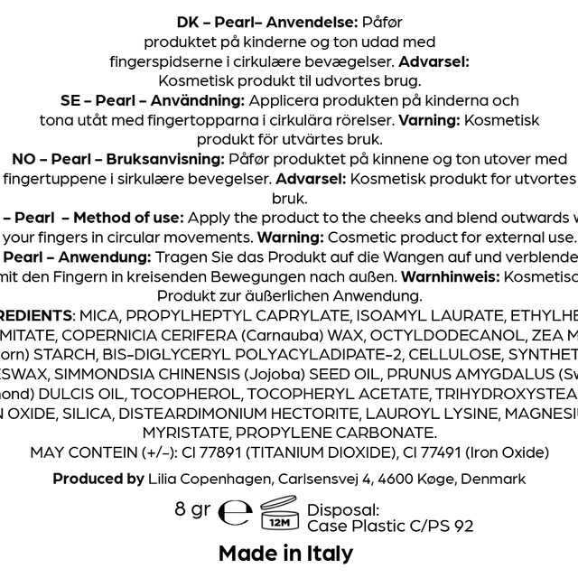 Creamy Highlighter Pearl - Vegan & Natural, Paraben - Free, Made in EU - Lilia Copenhagen